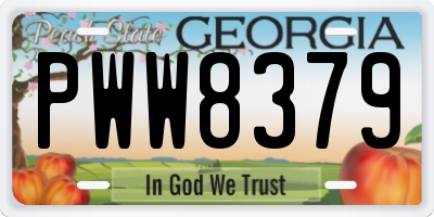 GA license plate PWW8379