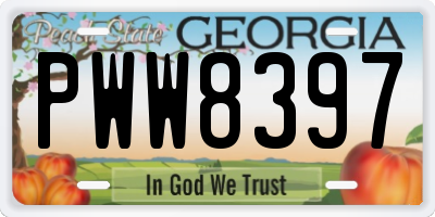 GA license plate PWW8397