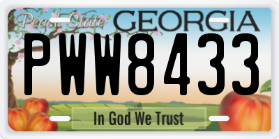 GA license plate PWW8433