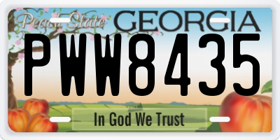 GA license plate PWW8435