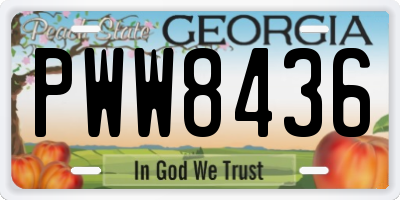 GA license plate PWW8436