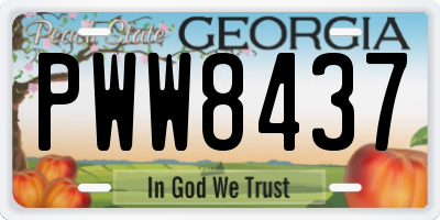 GA license plate PWW8437