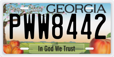 GA license plate PWW8442