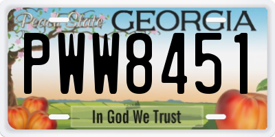 GA license plate PWW8451