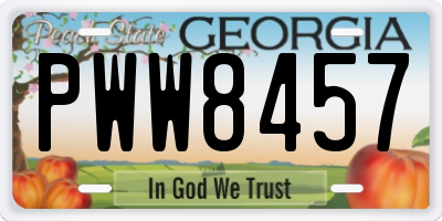 GA license plate PWW8457