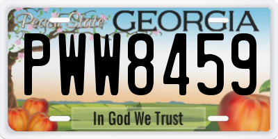 GA license plate PWW8459