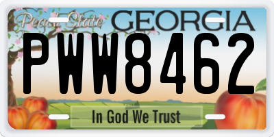 GA license plate PWW8462