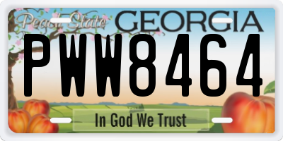 GA license plate PWW8464
