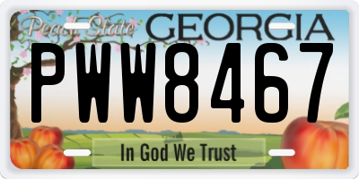GA license plate PWW8467