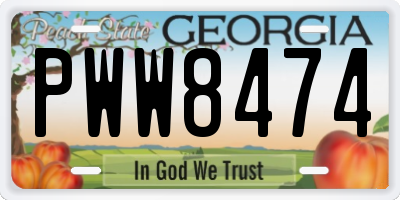 GA license plate PWW8474