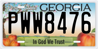 GA license plate PWW8476