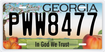 GA license plate PWW8477