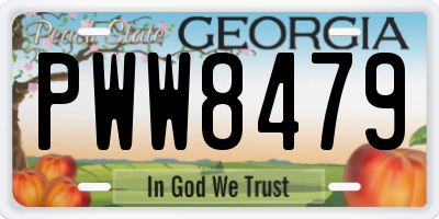 GA license plate PWW8479
