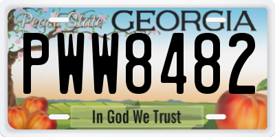 GA license plate PWW8482