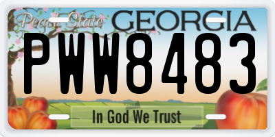 GA license plate PWW8483