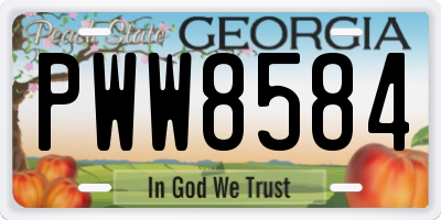 GA license plate PWW8584