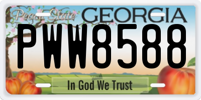 GA license plate PWW8588