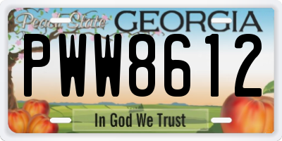 GA license plate PWW8612