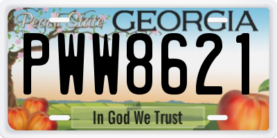 GA license plate PWW8621