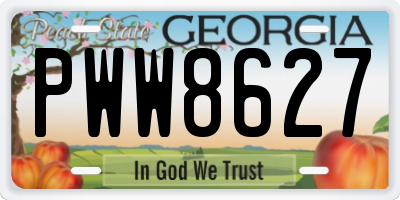 GA license plate PWW8627