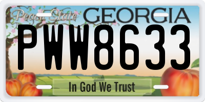 GA license plate PWW8633