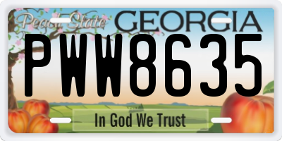 GA license plate PWW8635