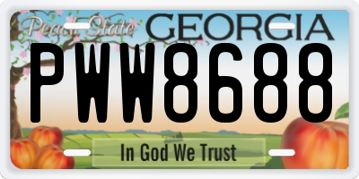 GA license plate PWW8688