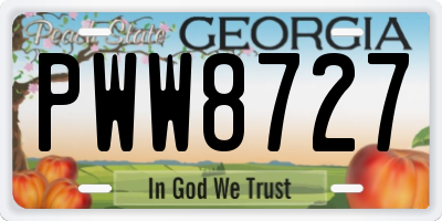 GA license plate PWW8727