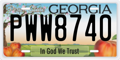GA license plate PWW8740