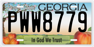 GA license plate PWW8779