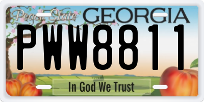GA license plate PWW8811