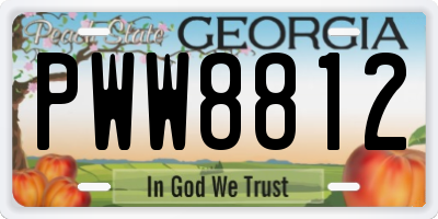 GA license plate PWW8812