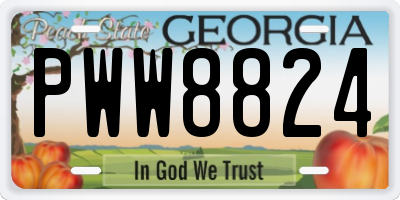 GA license plate PWW8824
