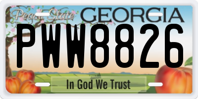 GA license plate PWW8826