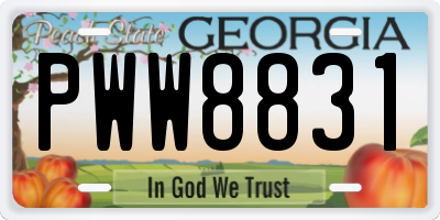 GA license plate PWW8831