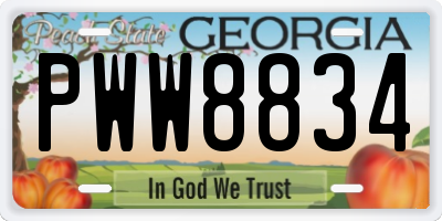GA license plate PWW8834