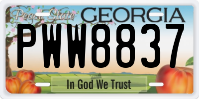 GA license plate PWW8837