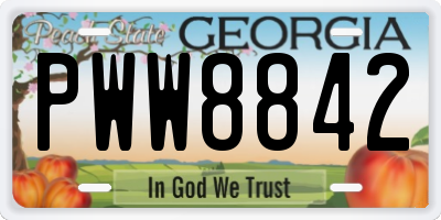 GA license plate PWW8842