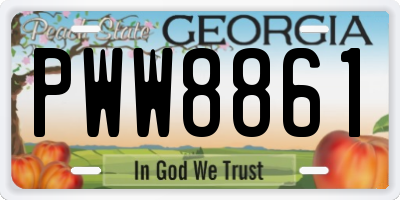 GA license plate PWW8861