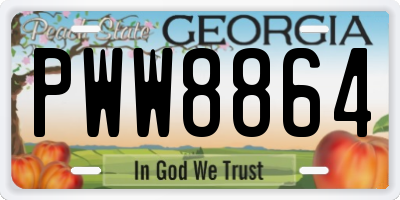 GA license plate PWW8864