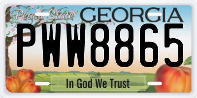 GA license plate PWW8865