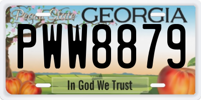 GA license plate PWW8879