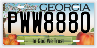 GA license plate PWW8880