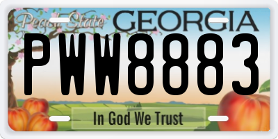 GA license plate PWW8883