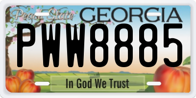 GA license plate PWW8885