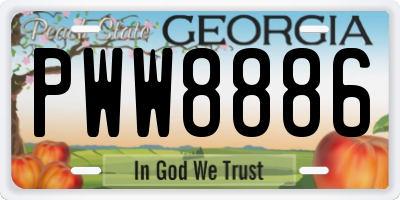 GA license plate PWW8886