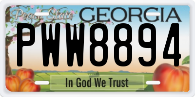 GA license plate PWW8894