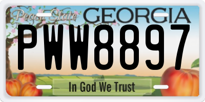 GA license plate PWW8897
