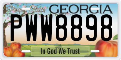 GA license plate PWW8898