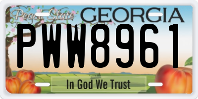 GA license plate PWW8961